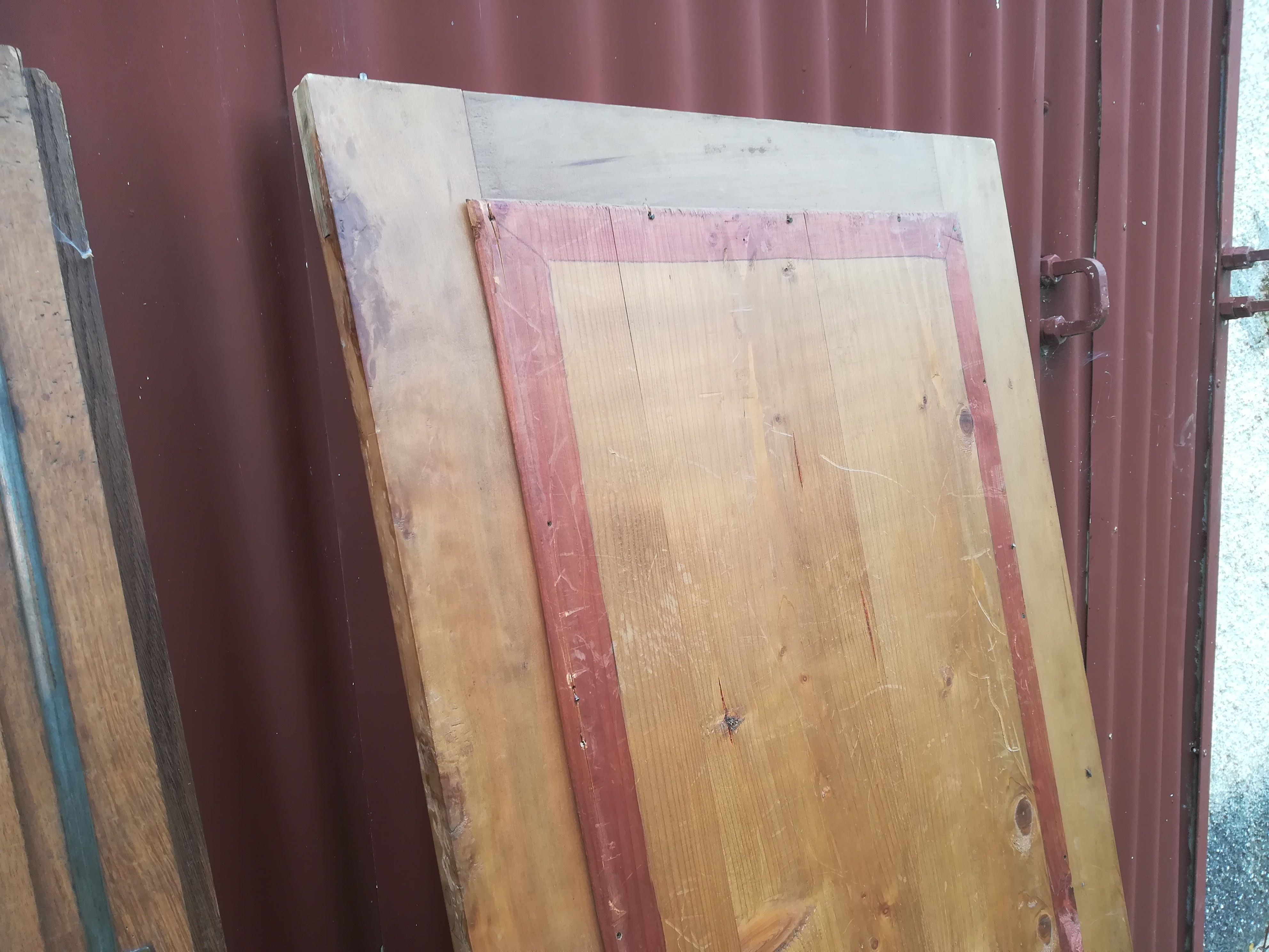 Duo of art deco mirrors on old 70x160 cm cabinet doors