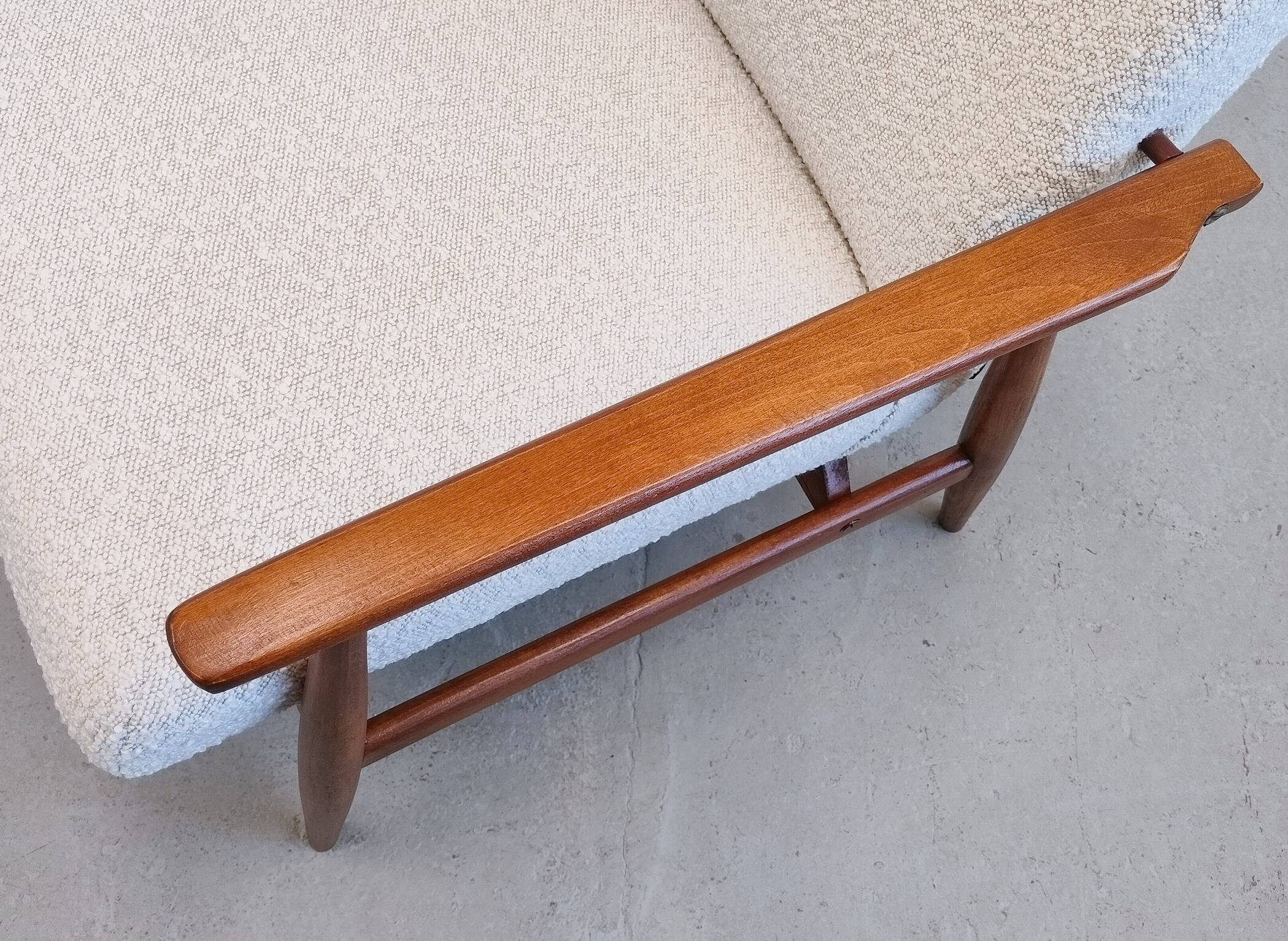 Mid-Century Ivory Boucle Armchairs by Henryk Lis, 1967