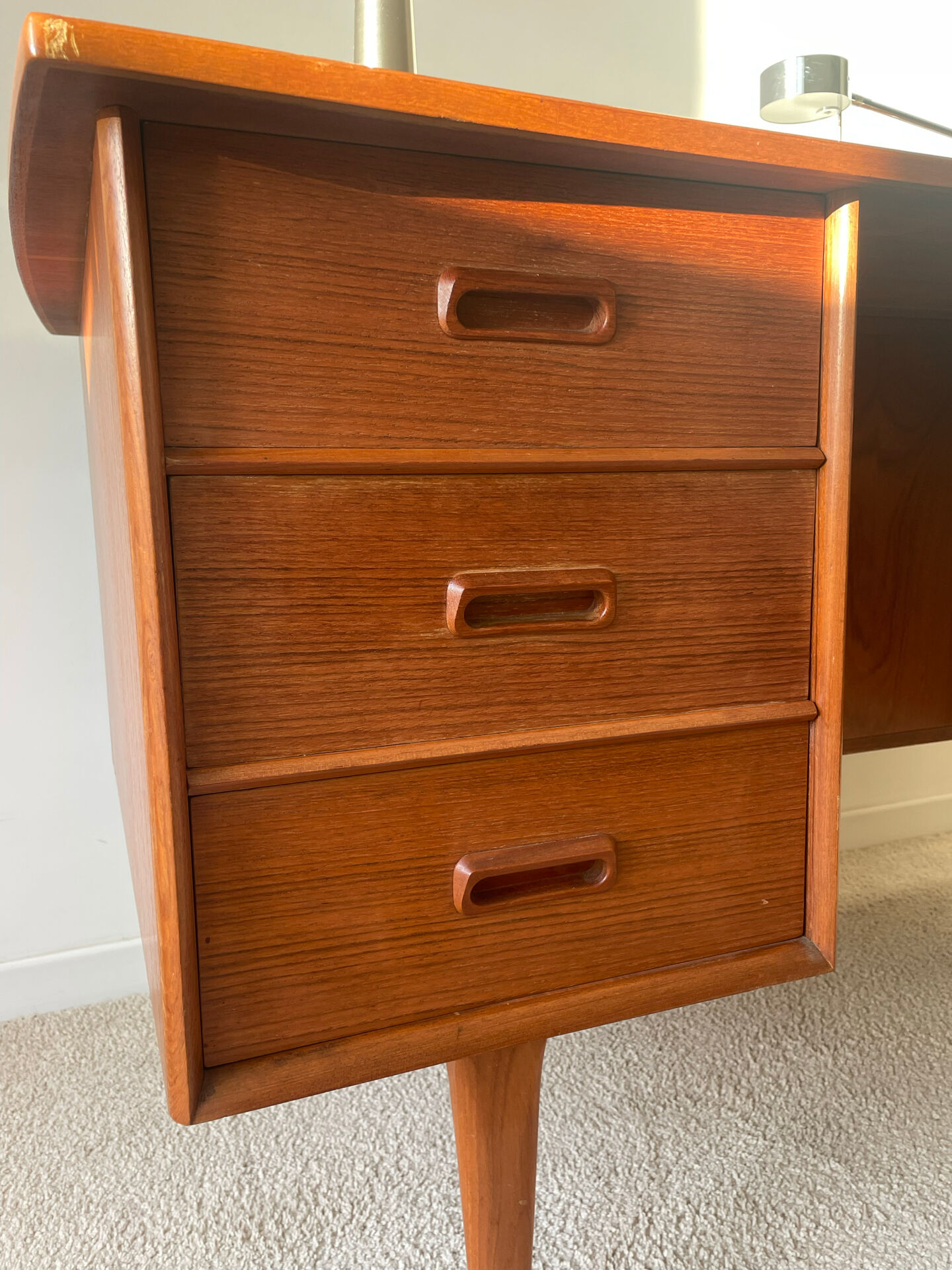 Vintage double-sided Danish teak desk