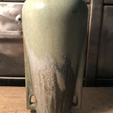 Flamed sandstone vase with 2 handles