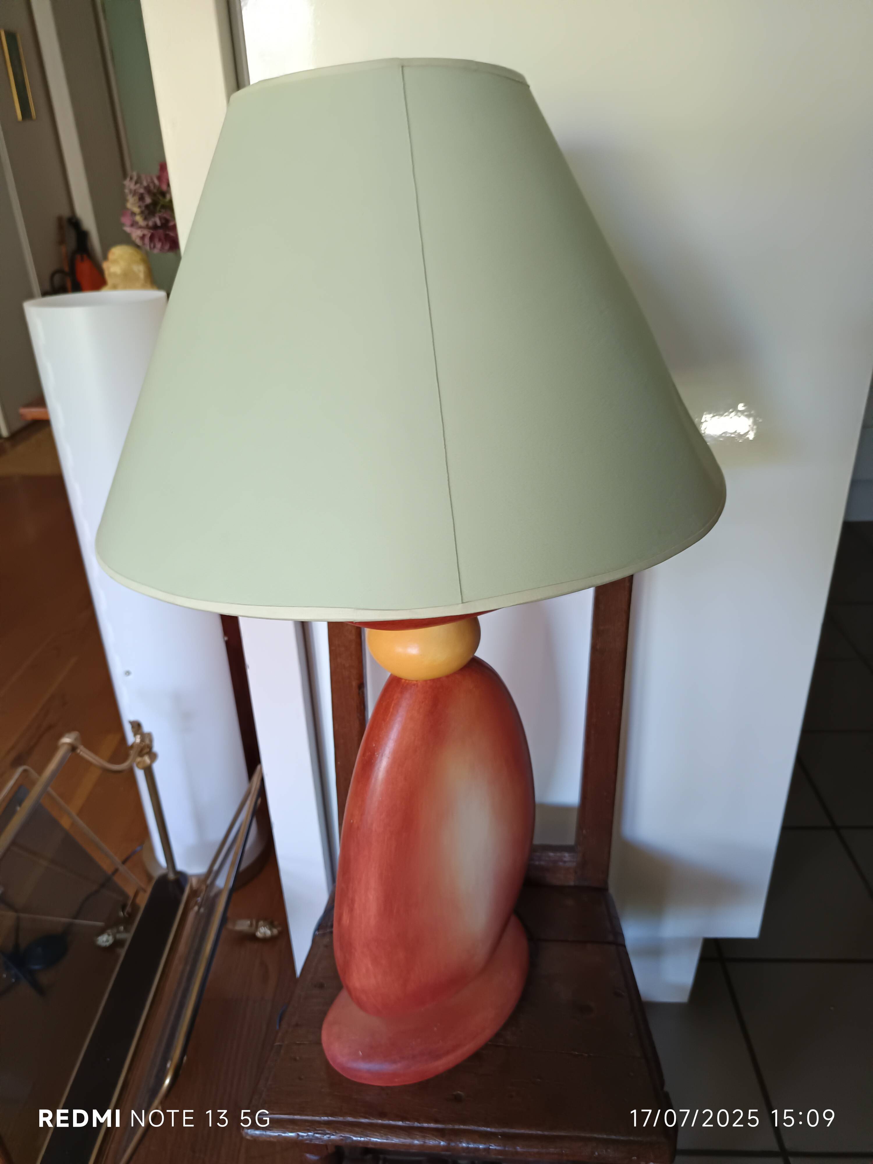 ceramic pebble lamp 1990 signed François Chatain