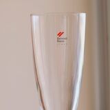 10 Bormioli Rocco Vintage Crystal Champagne Flutes Glasses with Grey Rain Foot