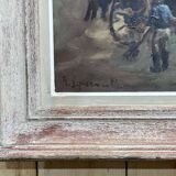 Huile sur panneau de Robert Leparmentier - Le port de Paimpol dans la brume