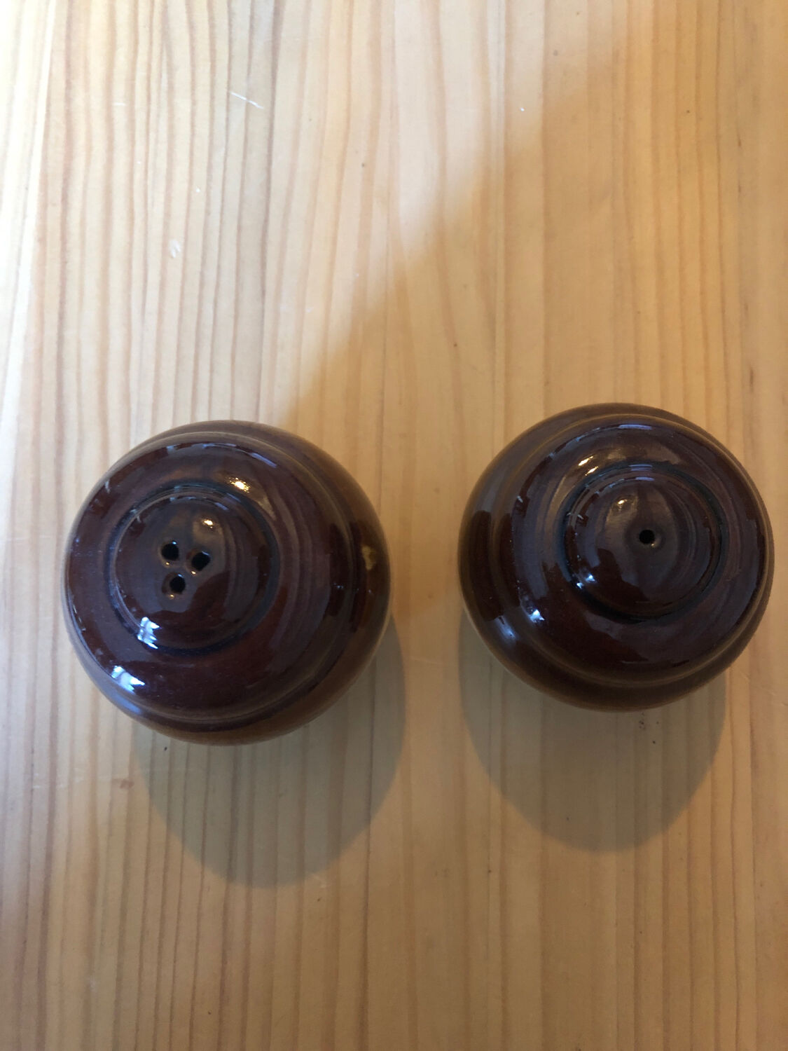 Stoneware salt and pepper shakers