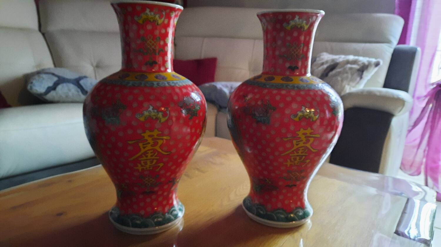 Pair of large Chinese vases in imperial style