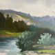 HSP painting "Landscape at the water's edge" signed Marcel Lemagny (20th century)