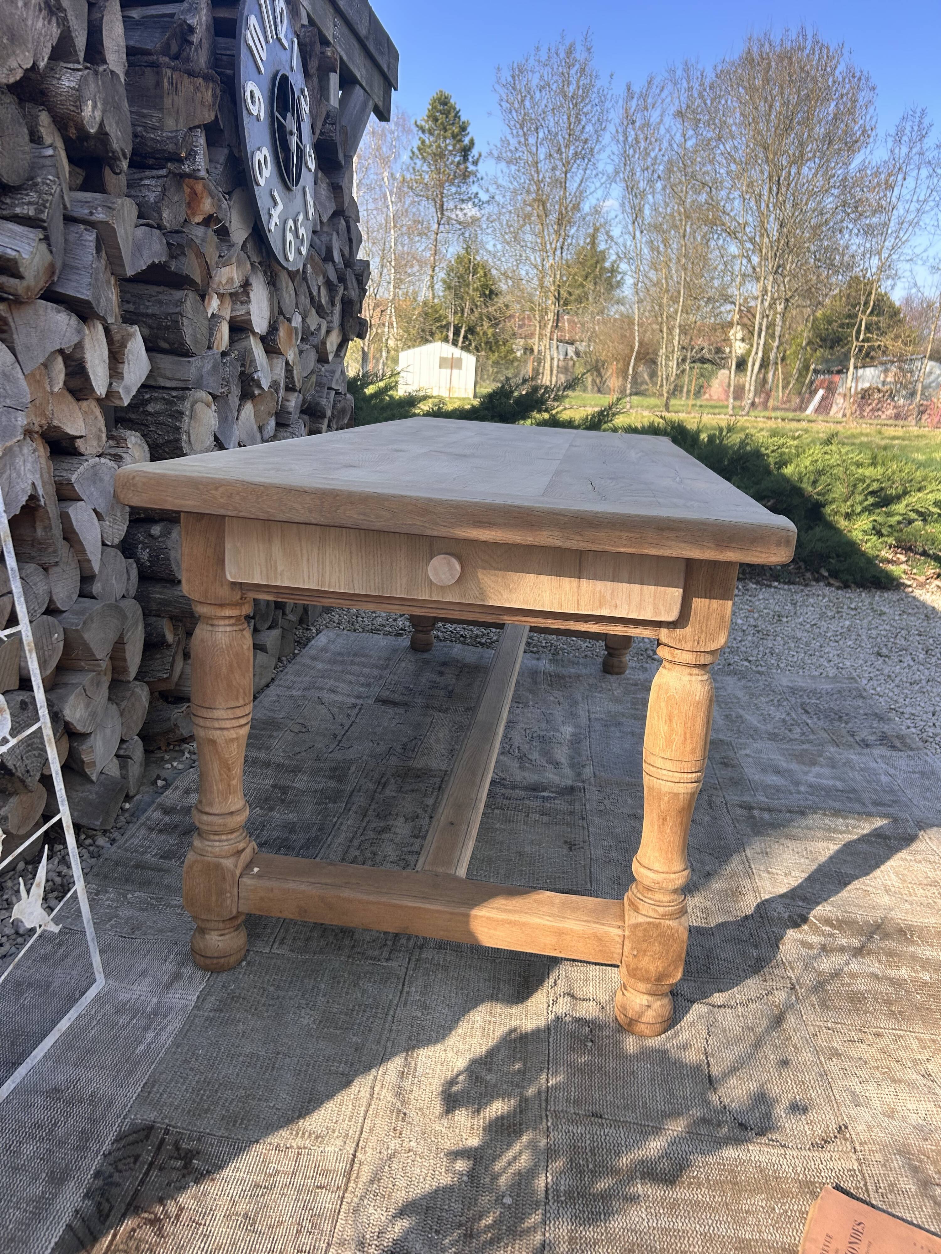 Renovated solid oak farmhouse table