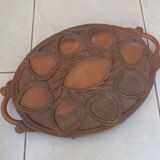 Old presentation dish with wooden shells