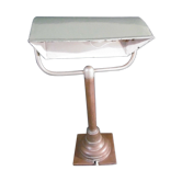 Copper desk lamp and industrial green enamel lampshade 1900