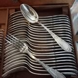 Housewife SFAM model Chambly rocker Louis XV silver metal wooden box