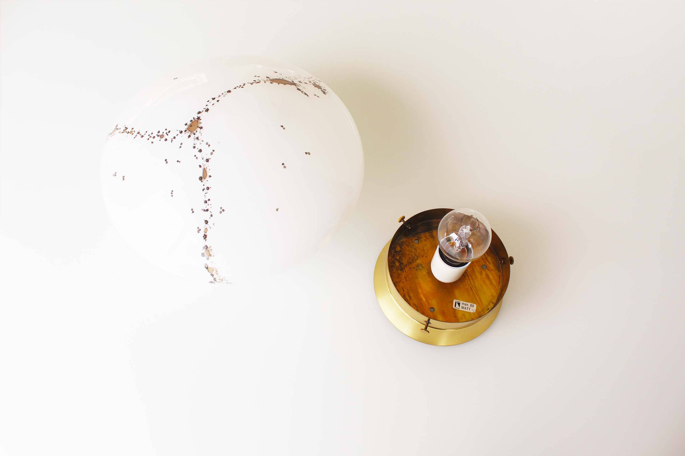 Original Vintage murano glass flush mount lights by Kaiser Leuchten, Germany 1970's