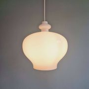 Large Scandinavian suspension light in white opaline, H.A. Jakobsson, 1960