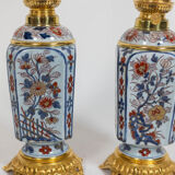Pair of Imari porcelain and bronze lamps, circa 1880