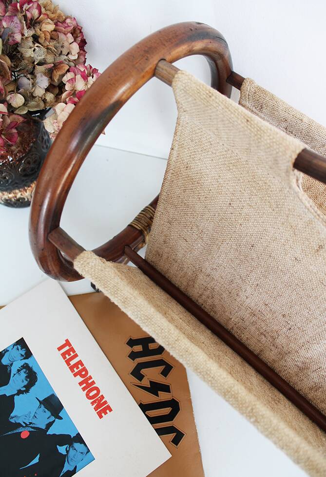 Bamboo fabric magazine rack