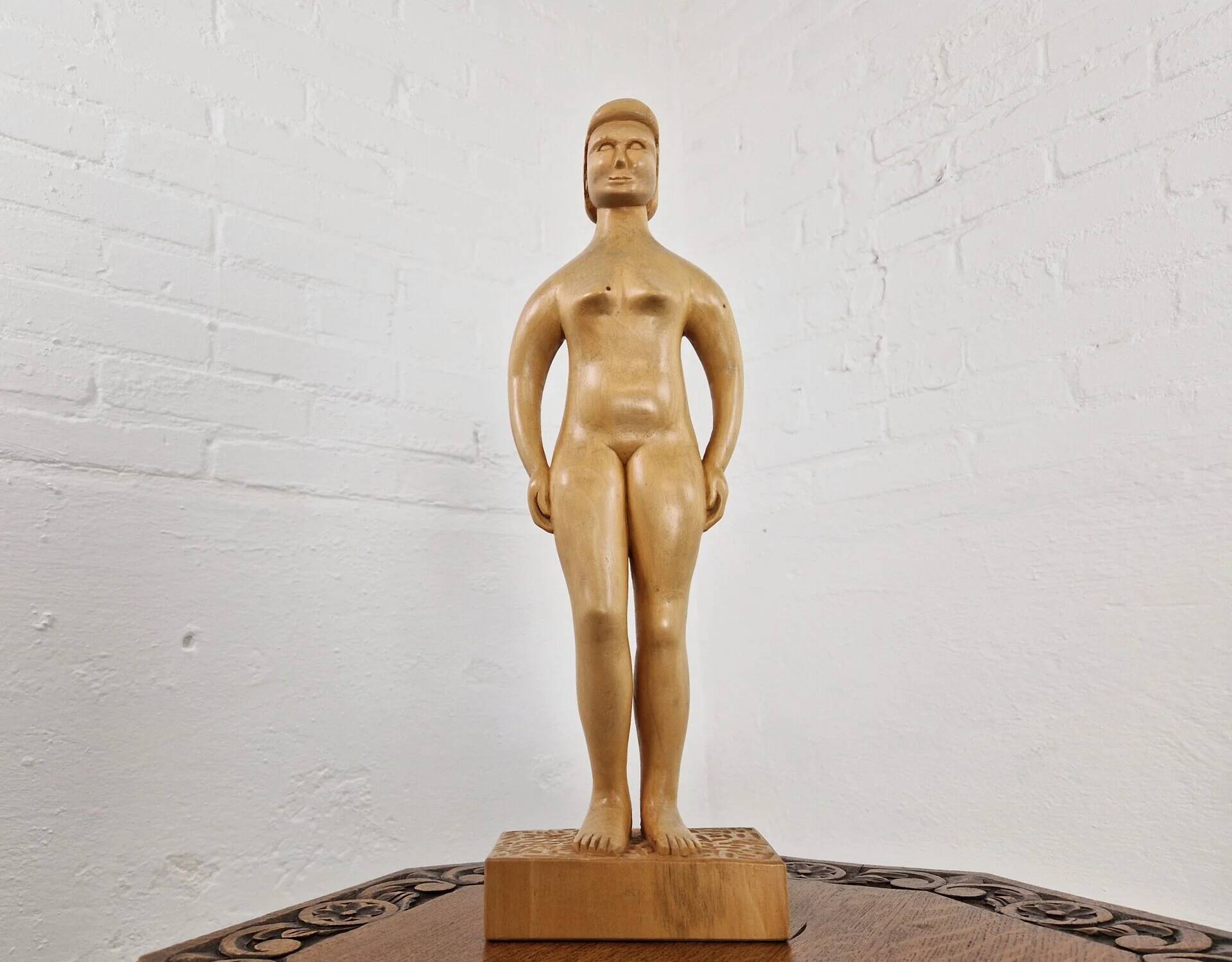 Wooden sculpture female nude, 1992