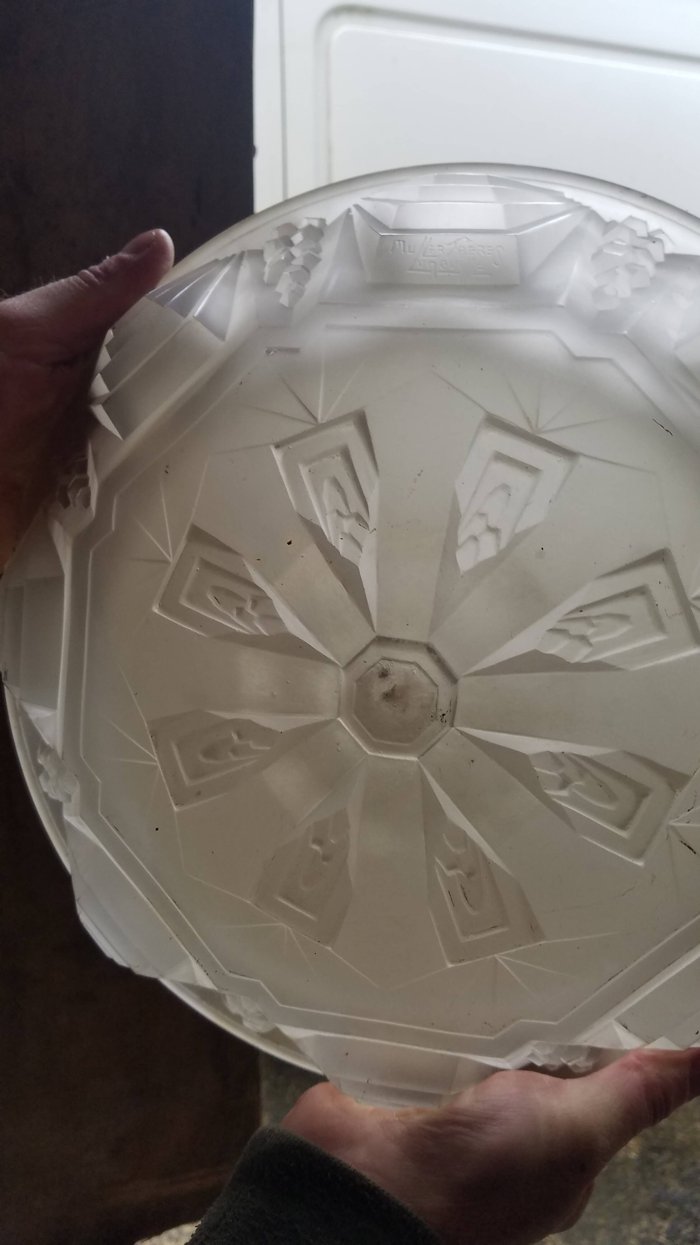 Glass pase hanging signed Muller brothers