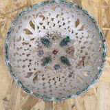 Italian barbotine fruit bowl from the 1930s