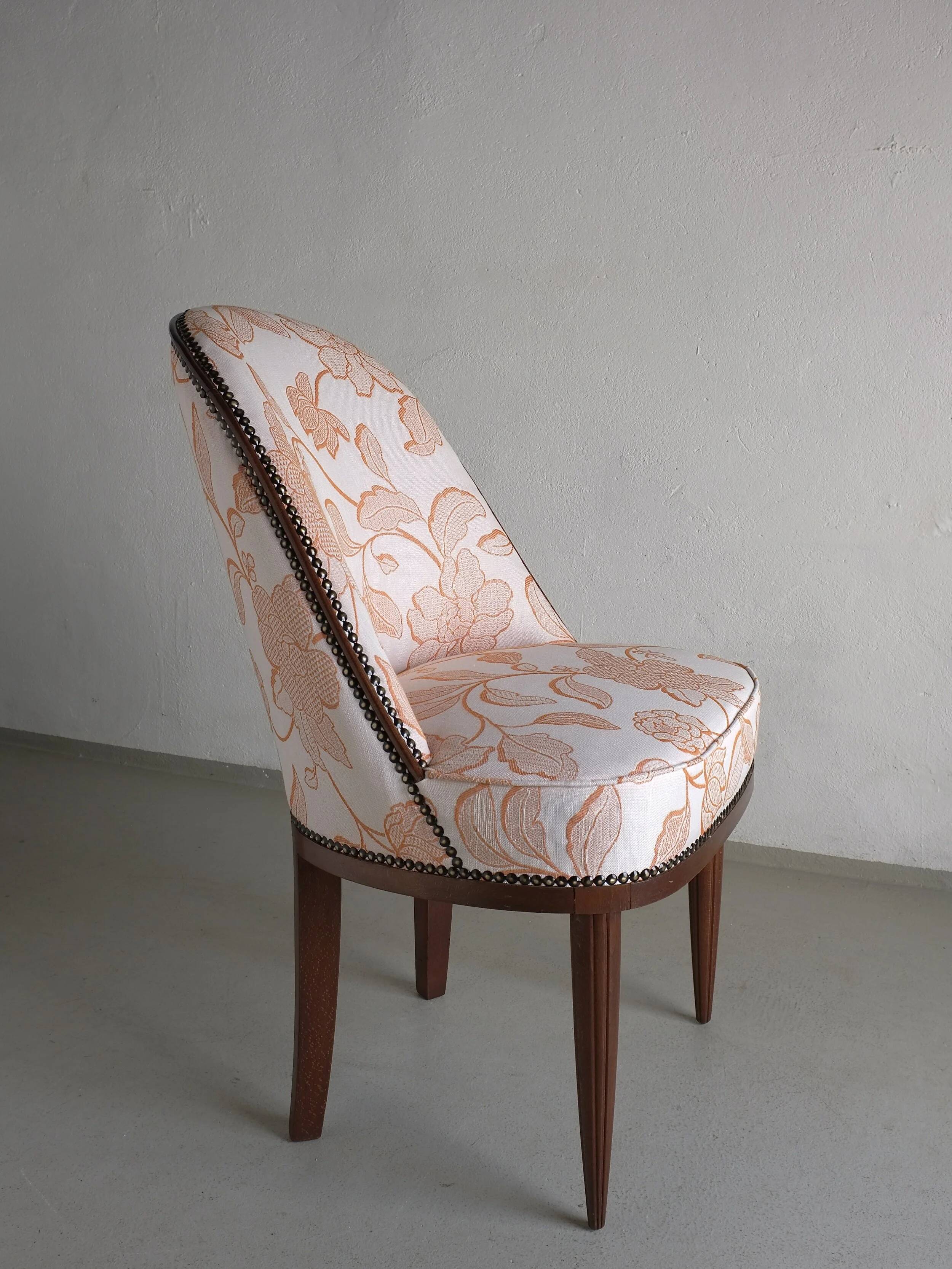 2 Art Deco mahogany curved back chairs | France | 1920s
