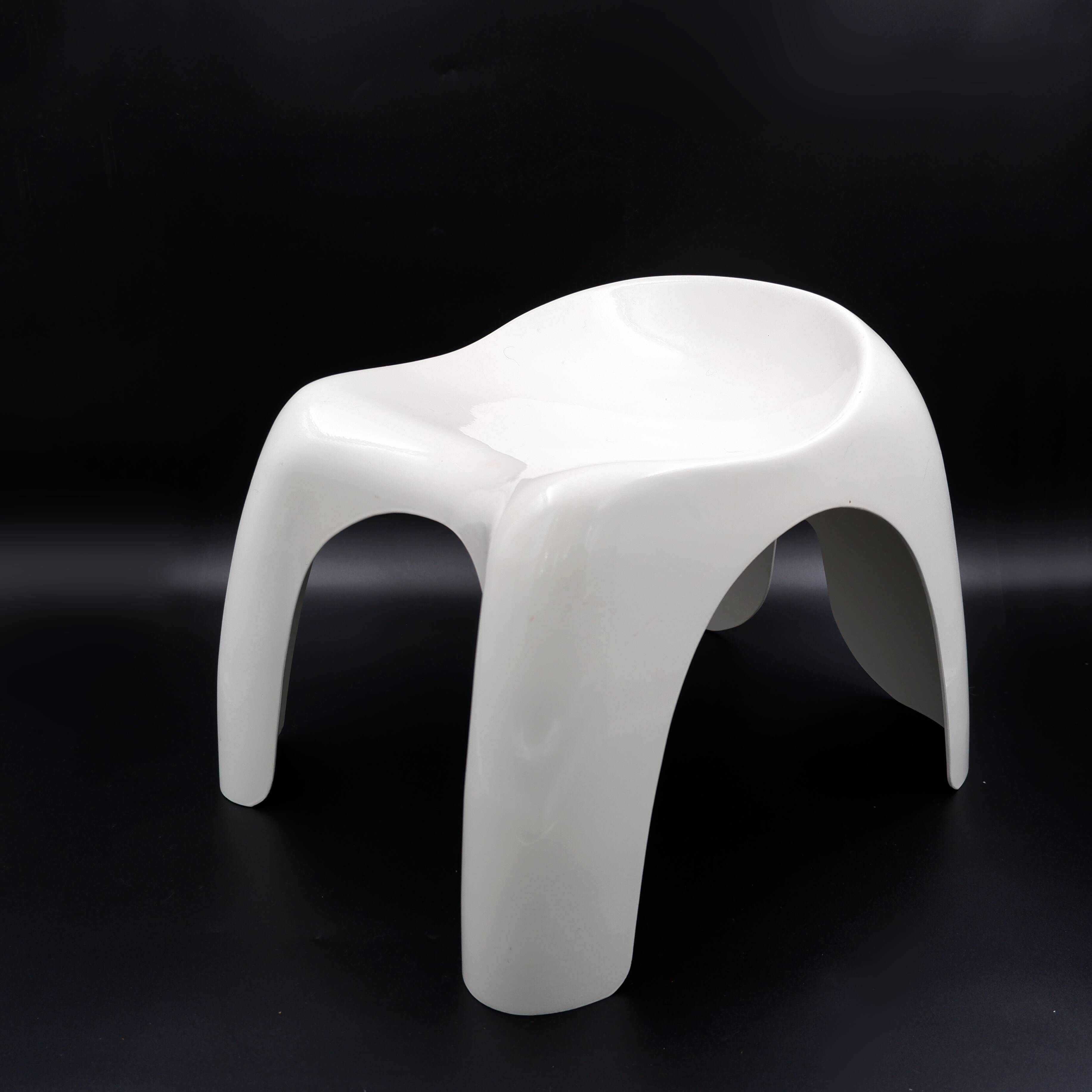 Vintage white Efebino stool by Stacy Dukes for Artemide, 1960s