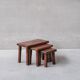 Set of Three Dark Oak Mid-Century Nesting Tables