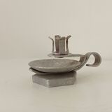 Vintage zinc hand candle holder
