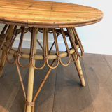 Round rattan coffee table