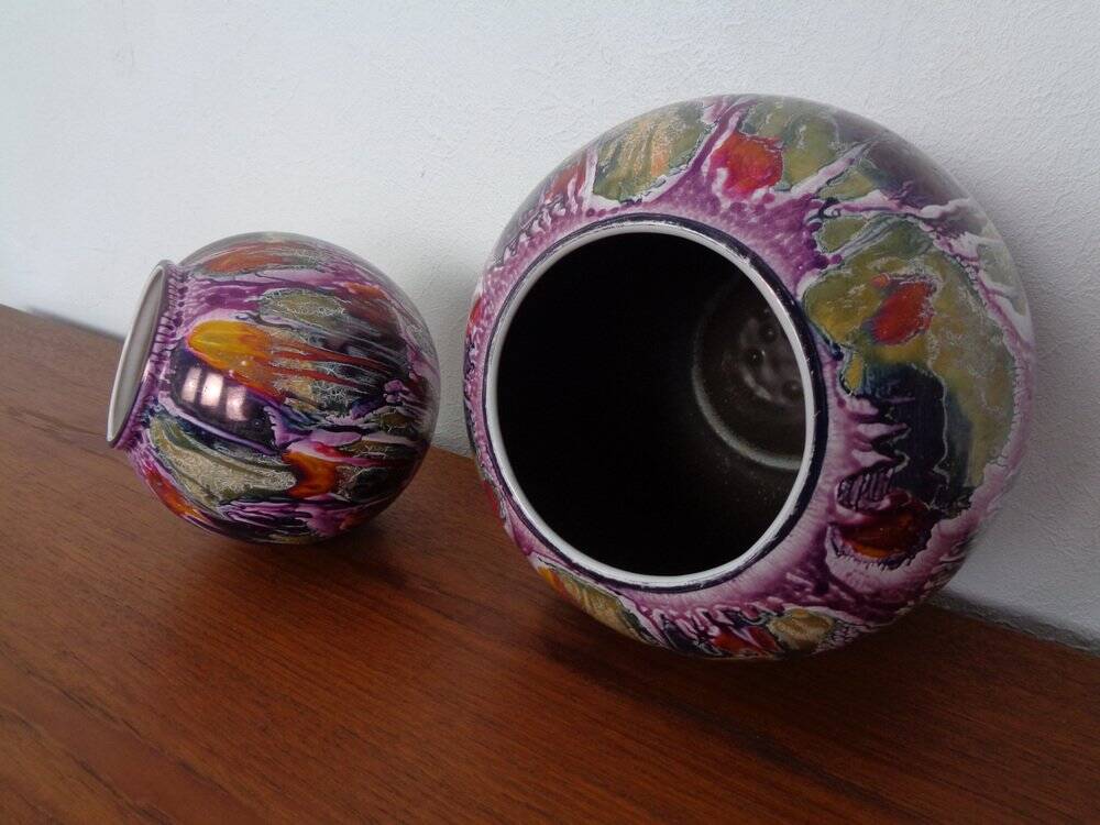 Ceramic vases 508-20 and 504-15 from Scheurich, 1970s, set of 2.