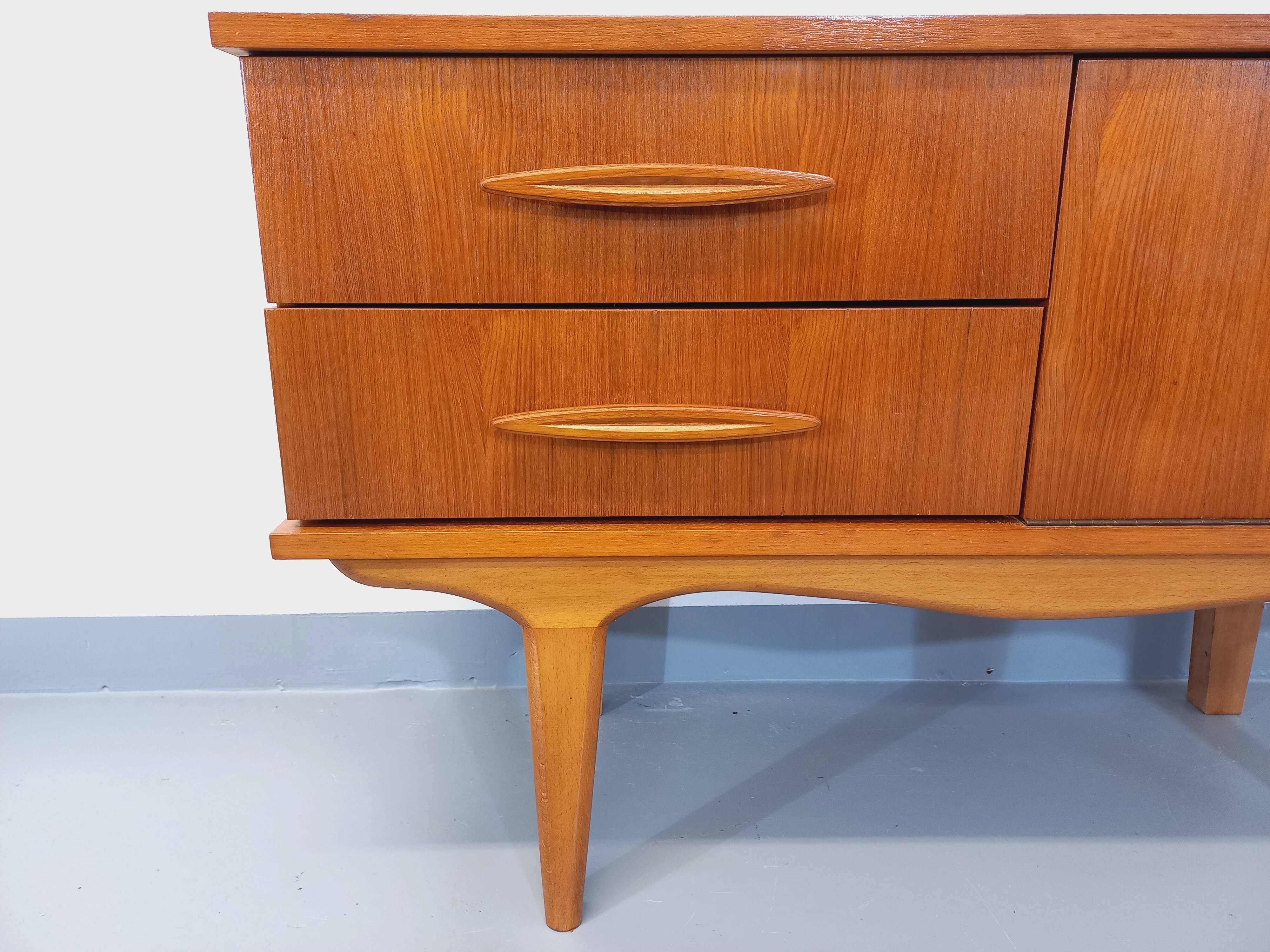Small vintage Scandinavian teak sideboard from the 60s
