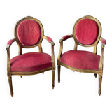 Pair of Louis XVI medallion armchairs