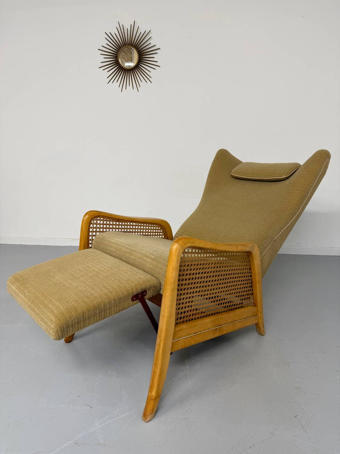 Vintage wingback recliner in Scandinavian design from the 1960s.