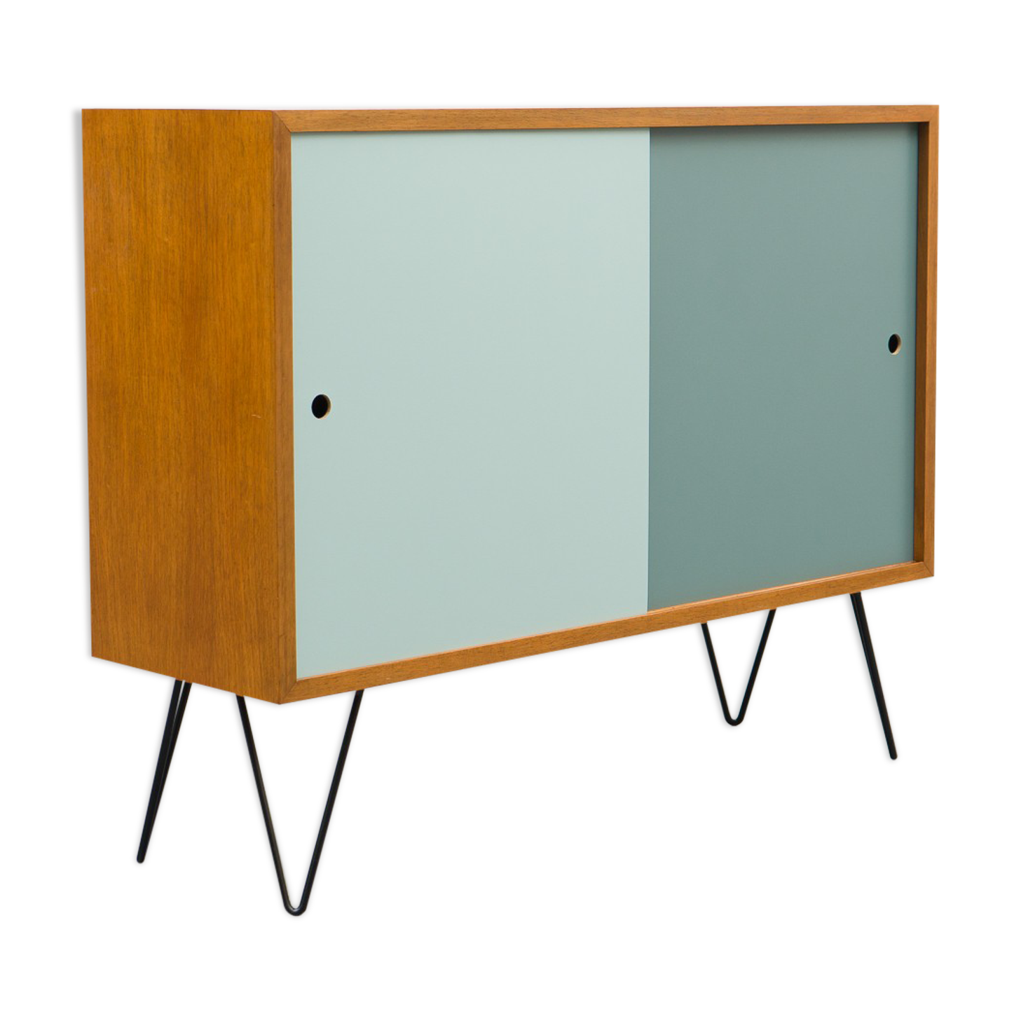 60s, colorful doors, walnut