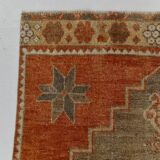 3x12 shades of brunt orange oushak runner rug