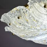 Splendid large size Italian Murano glass yellow and transparent ceiling light