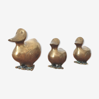 Trio canard en laiton 1970