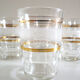 Série de 10 verres années 50 granités et dorés