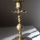 Pair of Vintage Gold-Plated Brass Metal Candlesticks