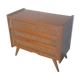 Commode bois et rotin vintage