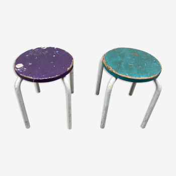 Pair of 1950s workshop stools