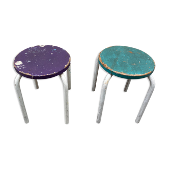 Pair of 1950s workshop stools