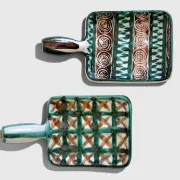 Pair of Robert Picault Ceramic Handled Trays, Vallauris, France, circa 1950
