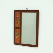 Miroir en teck et céramique par Atelier Pinson, années 1960