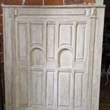 patinated wooden headboard