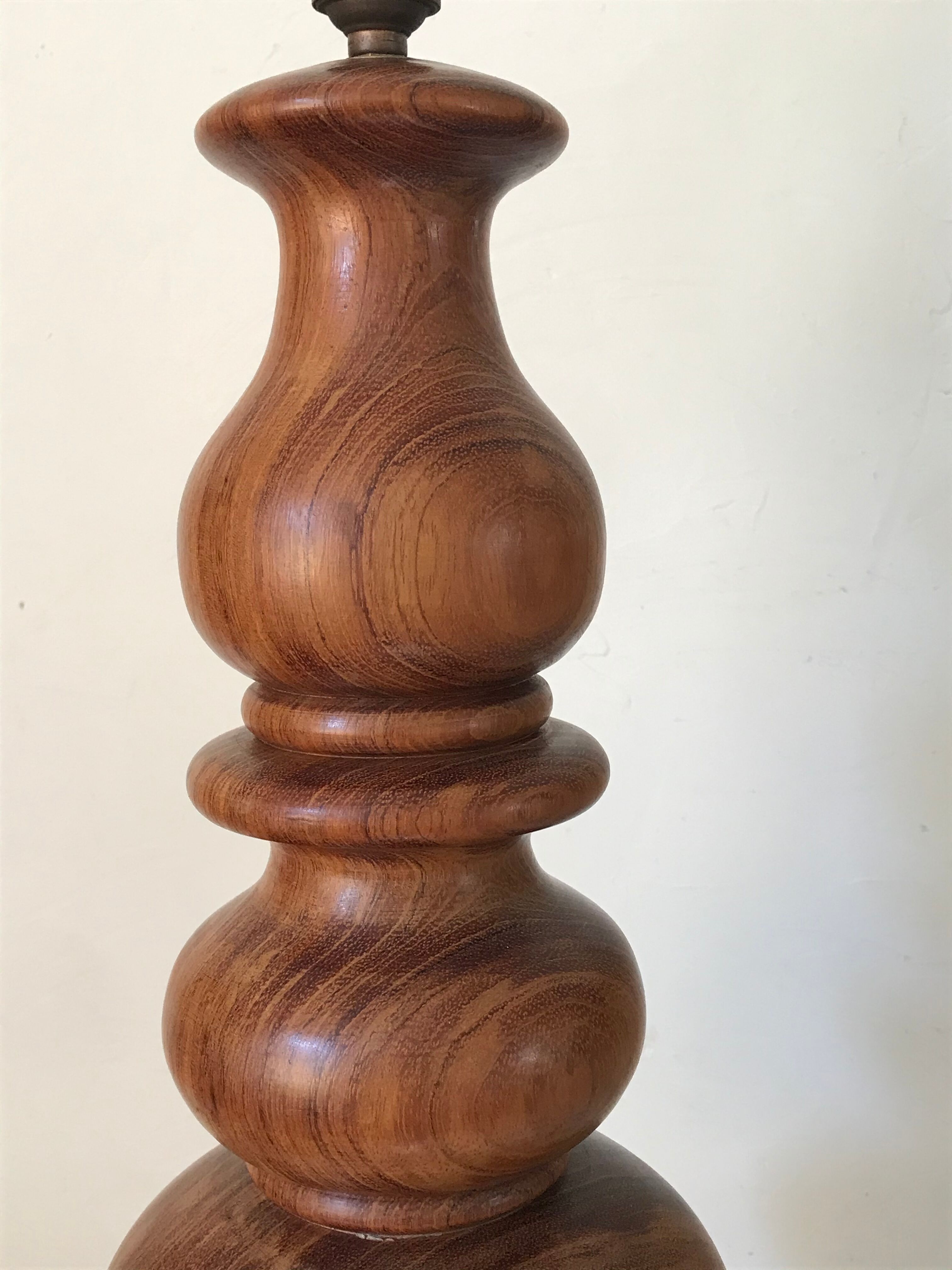 Turned wooden lamp 56cm