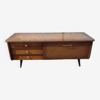 Small Vintage Sideboard - Compass Foot - Wood - 3 drawers