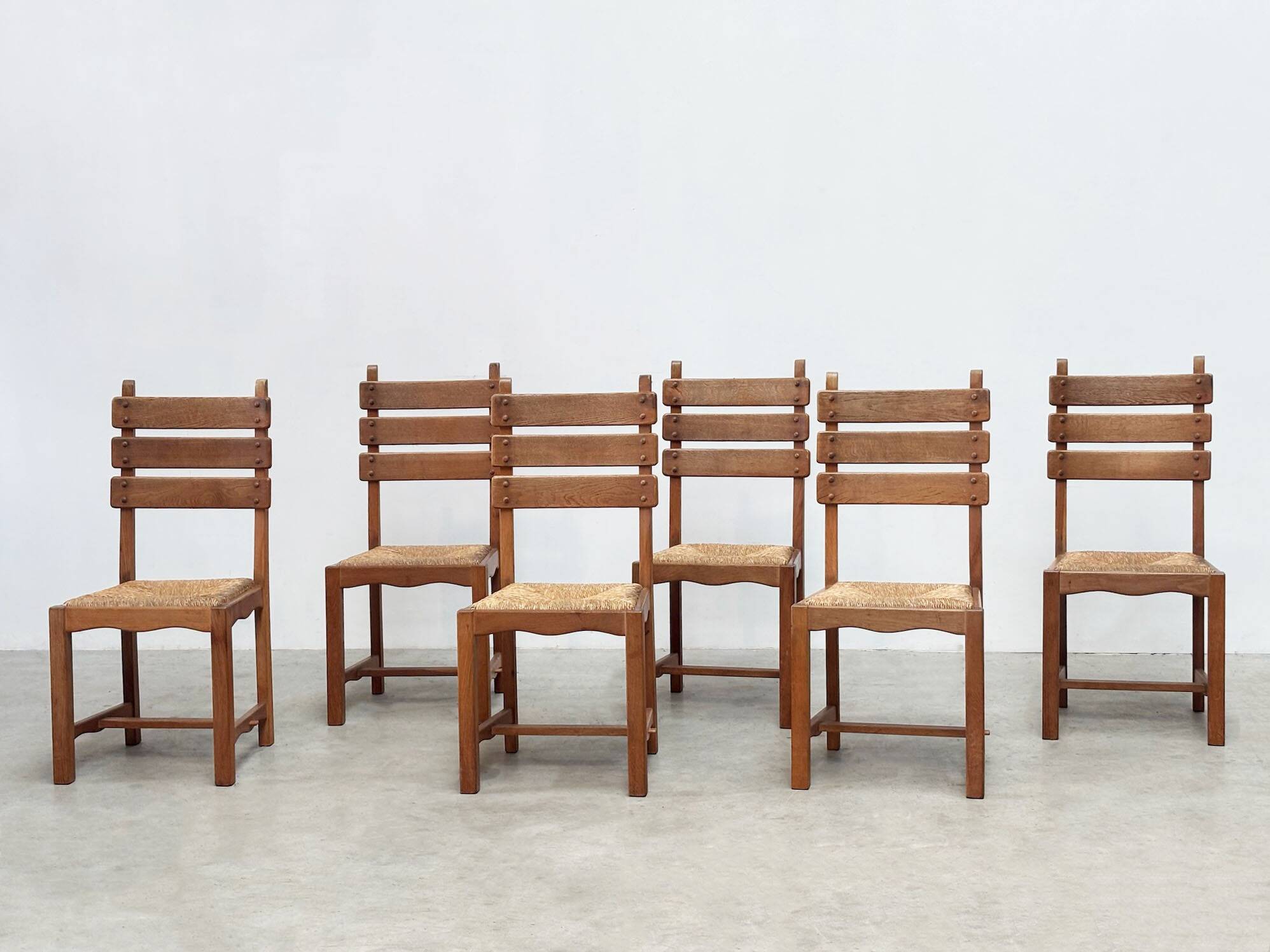 Set of six French dining chairs