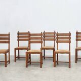 Set of six French dining chairs