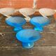Set of 6 zig zag design ice cream bowls la rochere frosted glass france