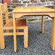 Children's desk and chair, wood and formica, vintage, 70s