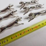Art Deco Panther Knife Carriers (6) - Silver Metal