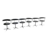 Set of 6 swivel chairs "Airport" (Model 037) by Geoffrey Harcourt